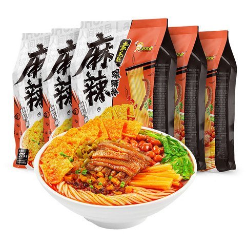 好欢螺 麻辣素毛肚螺蛳粉 375g